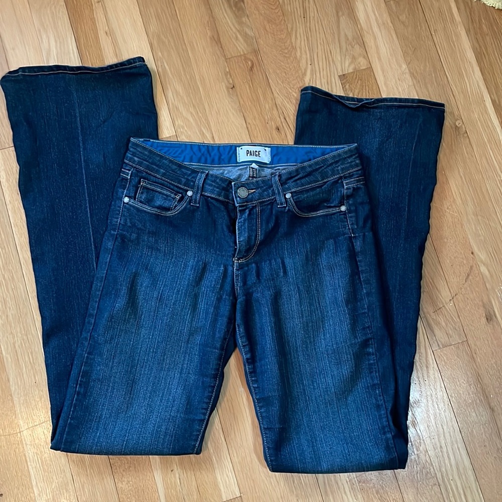 Paige Skyline Boot Cut Jeans Midrise  Stretch Denim Pants